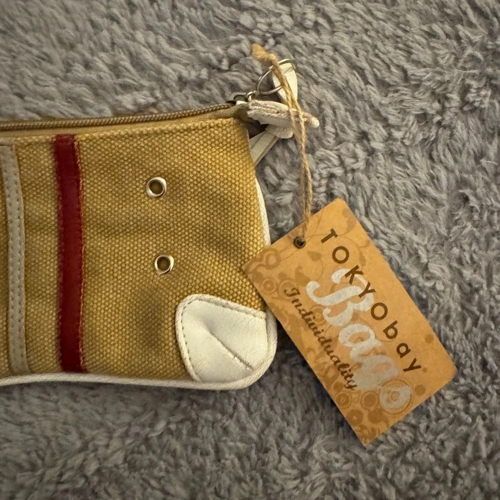 NWT TOKYOBAY Gold and Red Canvas Pouch